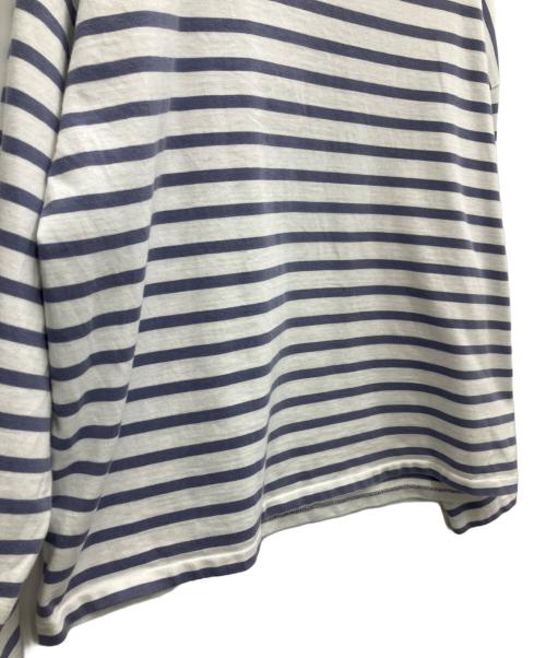 AURALEE（オーラリー）AURALEE (オーラリー) IENA (イエナ) ボートネックボーダーカットソー ホワイト×ブルー サイズ:SIZE1の古着・服飾アイテム