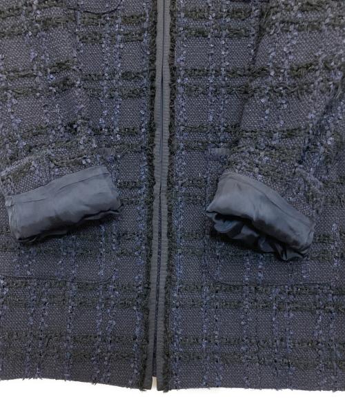 PLATINE（プラティーヌ）PLATINE (プラティーヌ) ラティスツイード ロングジャケット ネイビー サイズ:38 未使用品の古着・服飾アイテム