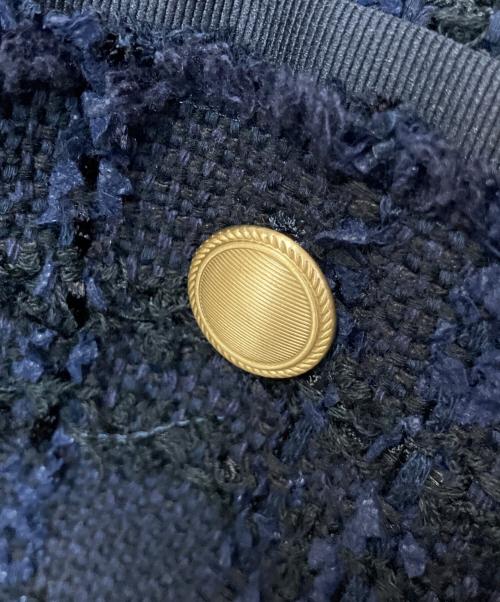 PLATINE（プラティーヌ）PLATINE (プラティーヌ) ラティスツイード ロングジャケット ネイビー サイズ:38 未使用品の古着・服飾アイテム