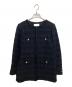 PLATINE（プラティーヌ）の古着「ラティスツイード ロングジャケット」｜ネイビー