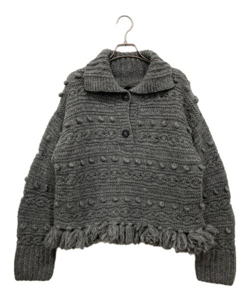 pheeta（フィータ）pheeta (フィータ) Clara フリンジニット グレー サイズ:Freeの古着・服飾アイテム