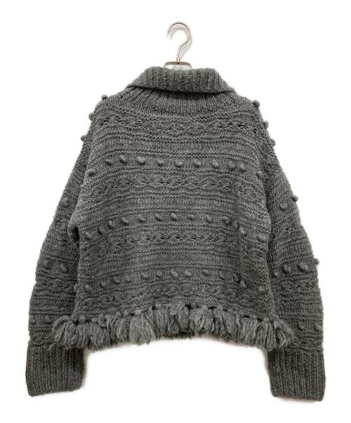 pheeta（フィータ）pheeta (フィータ) Clara フリンジニット グレー サイズ:Freeの古着・服飾アイテム