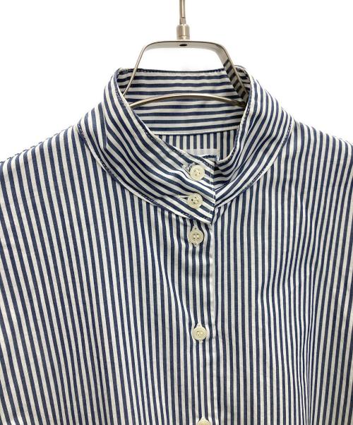 SETTO（セット）SETTO (セット) OKKAKE SHIRT ストライプシャツ ブルー×ホワイト サイズ:SIZEFREEの古着・服飾アイテム