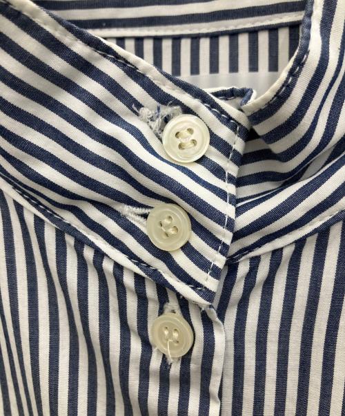 SETTO（セット）SETTO (セット) OKKAKE SHIRT ストライプシャツ ブルー×ホワイト サイズ:SIZEFREEの古着・服飾アイテム