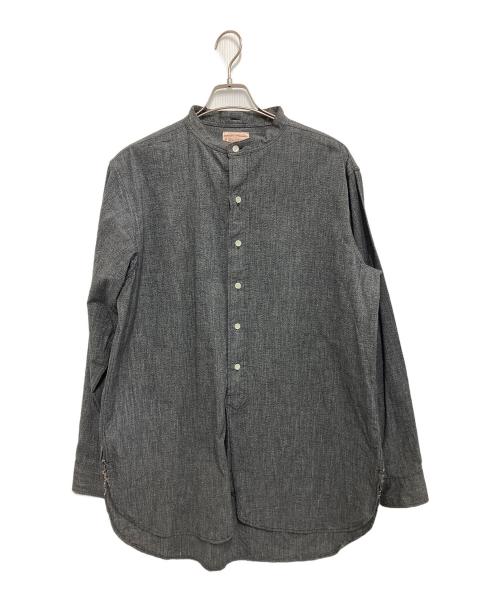 BONCOURA（ボンクラ）BONCOURA (ボンクラ) バンドカラーシャツ グレー サイズ:38の古着・服飾アイテム