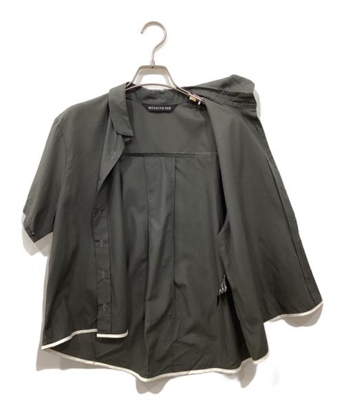 mizuiro-ind（ミズイロインド）mizuiro-ind (ミズイロインド) ラウンドカラーバイカラーヘムラインシャツ グレー サイズ:-の古着・服飾アイテム