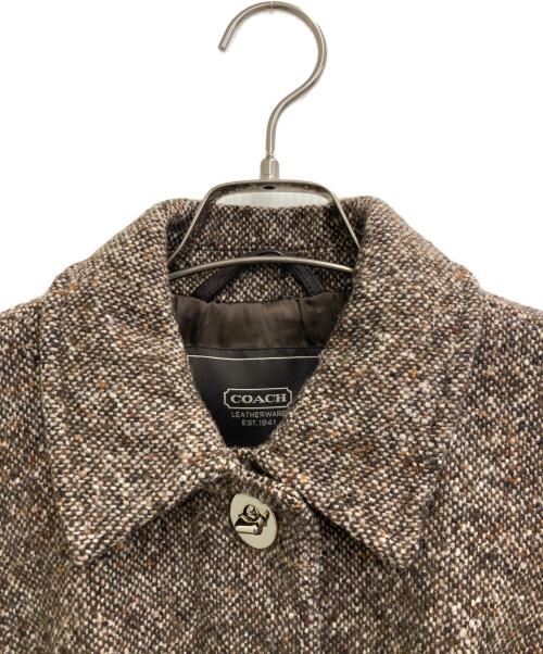 COACH（コーチ）COACH (コーチ) ウールステンカラーコート ブラウン サイズ:4の古着・服飾アイテム