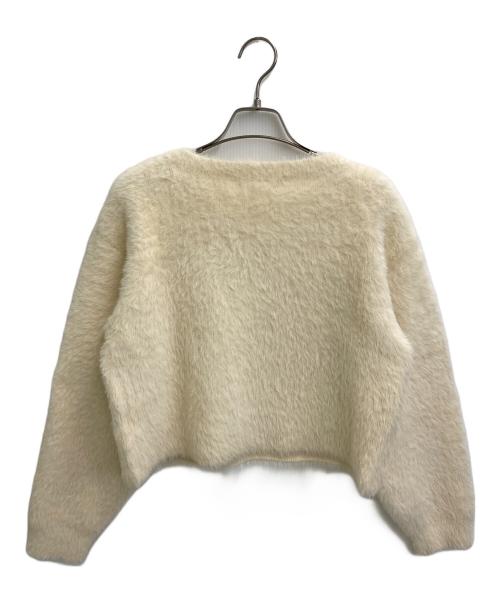 CADUNE（カデュネ）CADUNE (カデュネ) ファーライクミニニットクルーネックニット アイボリー サイズ:38の古着・服飾アイテム