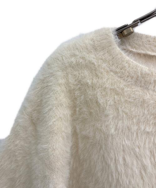 CADUNE（カデュネ）CADUNE (カデュネ) ファーライクミニニットクルーネックニット アイボリー サイズ:38の古着・服飾アイテム