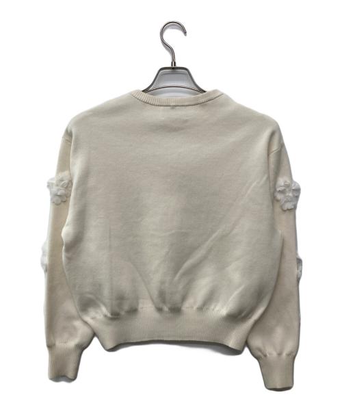 UNITED ARROWS（ユナイテッドアローズ）UNITED ARROWS (ユナイテッドアローズ) 3D フラワーモチーフ ロングスリーブ ニット ベージュ サイズ:-の古着・服飾アイテム