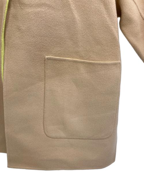 UNITED ARROWS（ユナイテッドアローズ）UNITED ARROWS (ユナイテッドアローズ) バイカラー リバー ミドルコート ベージュ×ライトグリーン サイズ:36の古着・服飾アイテム