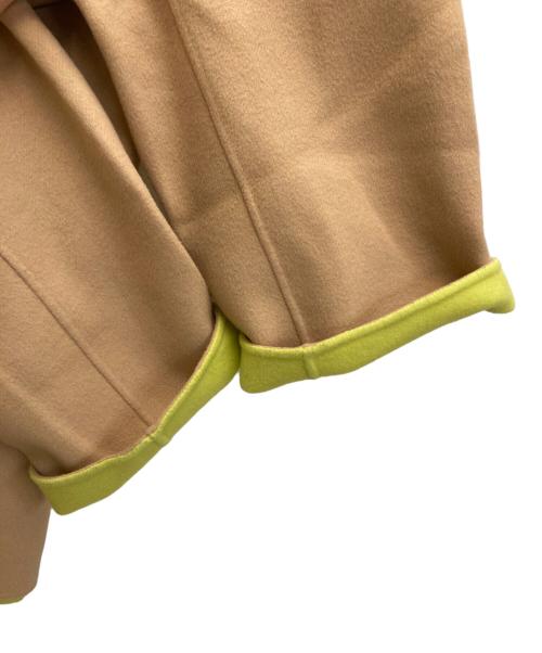 UNITED ARROWS（ユナイテッドアローズ）UNITED ARROWS (ユナイテッドアローズ) バイカラー リバー ミドルコート ベージュ×ライトグリーン サイズ:36の古着・服飾アイテム