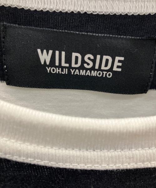 WILDSIDE YOHJI YAMAMOTO（ワイルドサイド ヨウジ ヤマモト）WILDSIDE YOHJI YAMAMOTO (ワイルドサイド ヨウジ ヤマモト) Portrait Border T-shirt ホワイト×ブラック サイズ:3の古着・服飾アイテム
