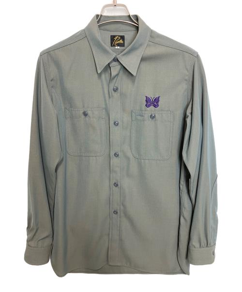 Needles（ニードルズ）Needles (ニードルズ) Work Shirt - R/W Gabadine Twill グレー サイズ:Sの古着・服飾アイテム