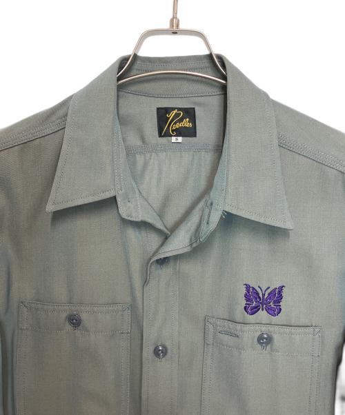 Needles（ニードルズ）Needles (ニードルズ) Work Shirt - R/W Gabadine Twill グレー サイズ:Sの古着・服飾アイテム