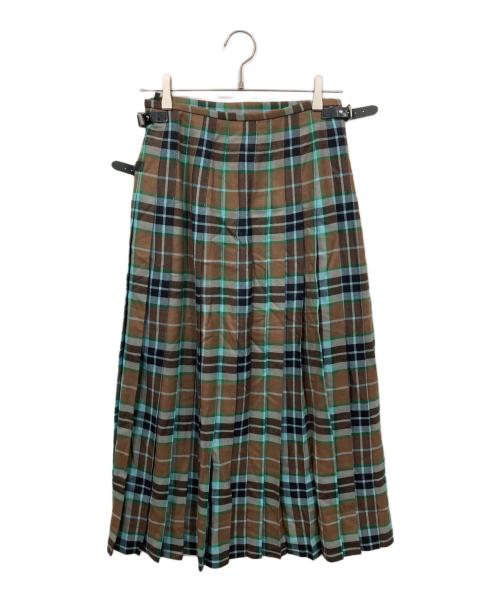 TARA MILLS（タラミルズ）TARA MILLS (タラミルズ) チェックキルトスカート ブラウン サイズ:38の古着・服飾アイテム