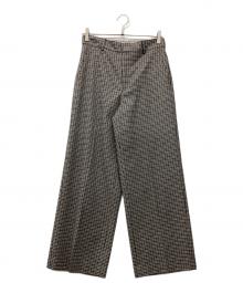 23区（ニジュウサンク）の古着「ウールミルドストレッチチェック ワイドパンツ」｜グレー