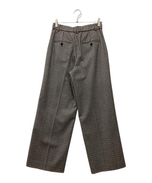 23区（ニジュウサンク）23区 (ニジュウサンク) ウールミルドストレッチチェック ワイドパンツ グレー サイズ:38の古着・服飾アイテム