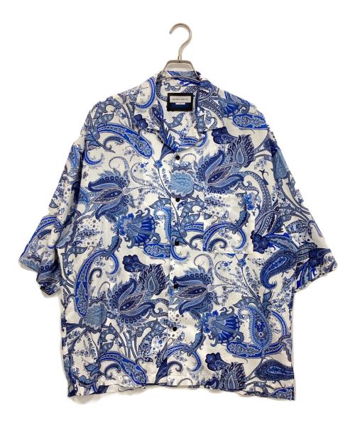 MAISON SPECIAL（メゾンスペシャル）MAISON SPECIAL (メゾンスペシャル) Sheer Print Prime-Over Short Sleeve Open Collar Shirt/11231311216 スカイブルー サイズ:SIZE 2の古着・服飾アイテム