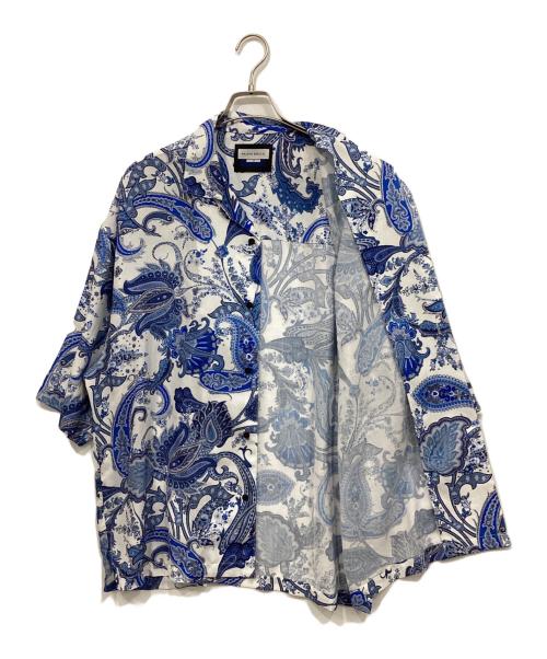 MAISON SPECIAL（メゾンスペシャル）MAISON SPECIAL (メゾンスペシャル) Sheer Print Prime-Over Short Sleeve Open Collar Shirt/11231311216 スカイブルー サイズ:SIZE 2の古着・服飾アイテム
