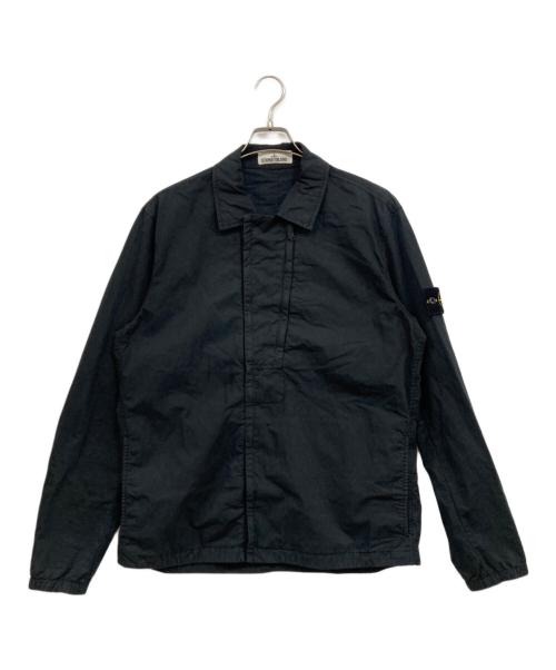 STONE ISLAND（ストーンアイランド）STONE ISLAND (ストーンアイランド) GARMENT DYED COTTON NYLON OVERSHIRT ブラック サイズ:Lの古着・服飾アイテム