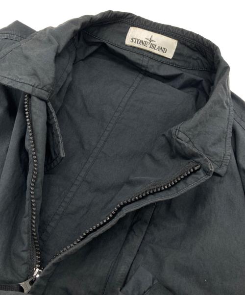 STONE ISLAND（ストーンアイランド）STONE ISLAND (ストーンアイランド) GARMENT DYED COTTON NYLON OVERSHIRT ブラック サイズ:Lの古着・服飾アイテム