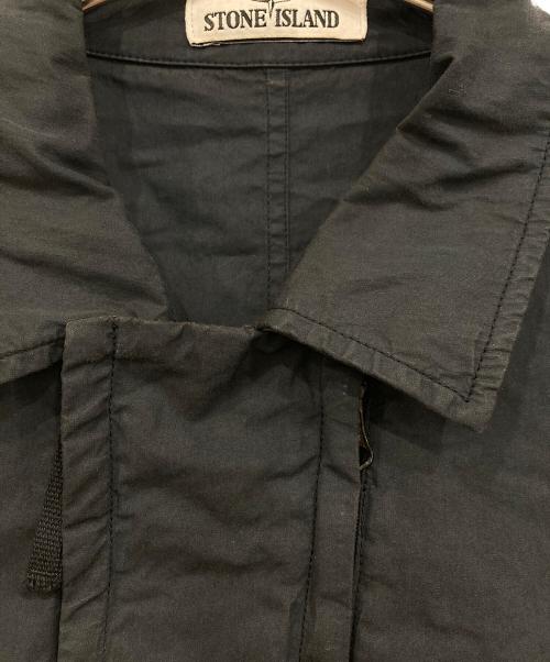 STONE ISLAND（ストーンアイランド）STONE ISLAND (ストーンアイランド) GARMENT DYED COTTON NYLON OVERSHIRT ブラック サイズ:Lの古着・服飾アイテム