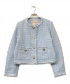 Apuweiser-richeアプワイザーリッシェ）の古着「ツイードショートジャケット」｜ブルー