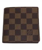 LOUIS VUITTONルイ ヴィトン）の古着「ダミエ ポルトフォイユ・マルコ 2つ折り財布」｜ブラウン