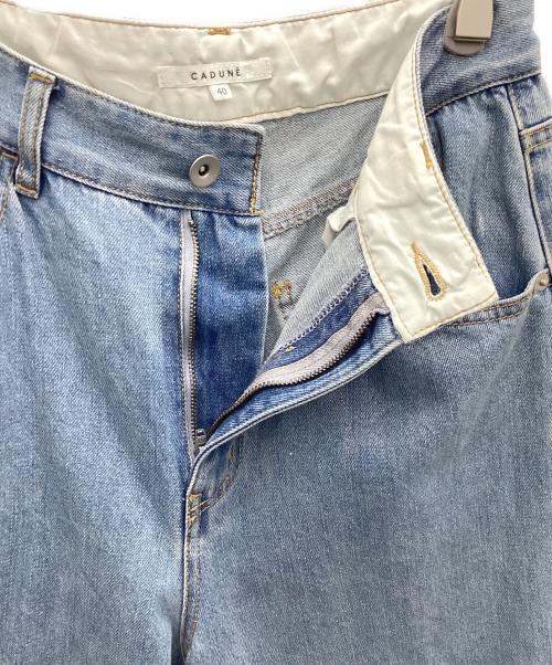CADUNE（カデュネ）CADUNE (カデュネ) カーヴィー箔デニムパンツ ブルー サイズ:SIZE40の古着・服飾アイテム