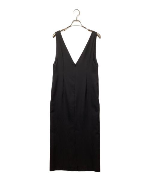 Noble（ノーブル）Noble (ノーブル) ストレートVネックワンピース ブラック サイズ:36の古着・服飾アイテム
