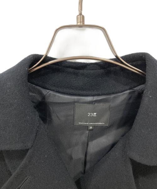 23区（ニジュウサンク）23区 (ニジュウサンク) ウールリバーコート ブラック サイズ:38の古着・服飾アイテム