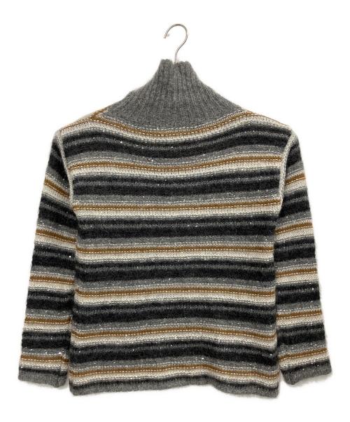 Max Mara Studio（マックスマーラ ストゥディオ）Max Mara Studio (マックスマーラ ストゥディオ) モヘアハイネックニット スパンコール グレー サイズ:Sの古着・服飾アイテム