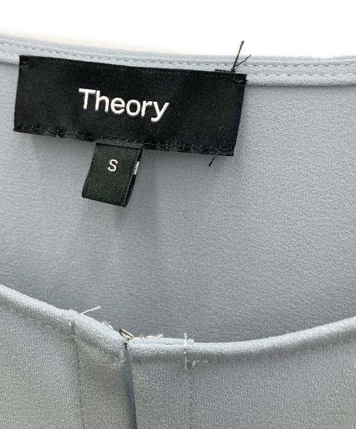 theory（セオリー）theory (セオリー) ウォッシャブルスリットネックプルオーバーブラウス ブルー サイズ:Sの古着・服飾アイテム