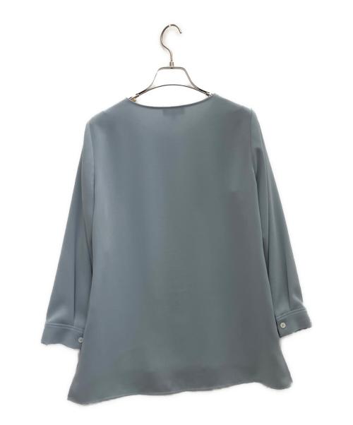 theory（セオリー）theory (セオリー) ウォッシャブルスリットネックプルオーバーブラウス ブルー サイズ:Sの古着・服飾アイテム