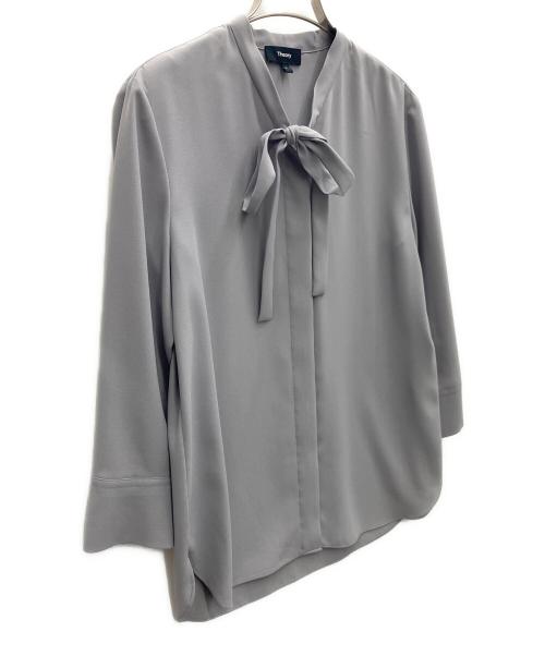 theory（セオリー）theory (セオリー) Prime GGT Tie Blouse グレー サイズ:SIZE　Sの古着・服飾アイテム