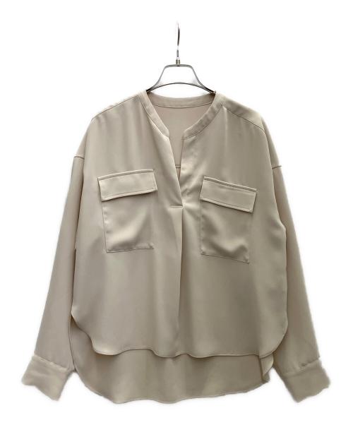 Noble（ノーブル）Noble (ノーブル) ワークディテールドレープシャツ2 アイボリー サイズ:SIZEFREEの古着・服飾アイテム