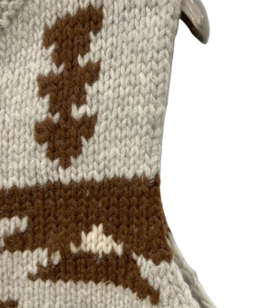 ADAWAS（アダワス）ADAWAS (アダワス) カウチンジップベスト ライトグレーブ×ラウン サイズ:FREEの古着・服飾アイテム