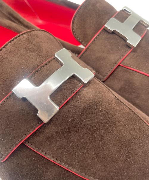 HERMES（エルメス）HERMES (エルメス) モカシン《パリ》コンスタンス スエードローファー ブラウン サイズ:35の古着・服飾アイテム