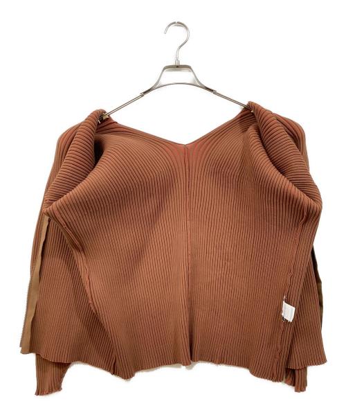 ISSEY MIYAKE（イッセイミヤケ）ISSEY MIYAKE (イッセイミヤケ) ニットプリーツカーディガン ブラウン サイズ:2の古着・服飾アイテム