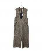 kha:kiカーキ）の古着「ルーズツイードジャンプスーツ」｜ブラック