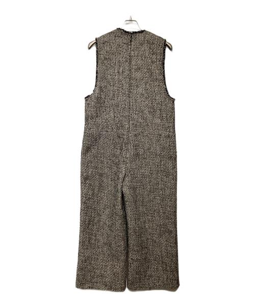 kha:ki（カーキ）kha:ki (カーキ) ルーズツイードジャンプスーツ ブラック サイズ:1の古着・服飾アイテム