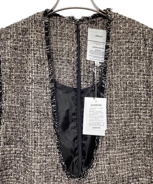 kha:ki（カーキ）kha:ki (カーキ) ルーズツイードジャンプスーツ ブラック サイズ:1の古着・服飾アイテム