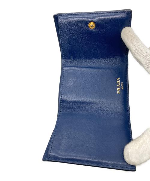 PRADA（プラダ）PRADA (プラダ) 3つ折り財布 ブルーの古着・服飾アイテム
