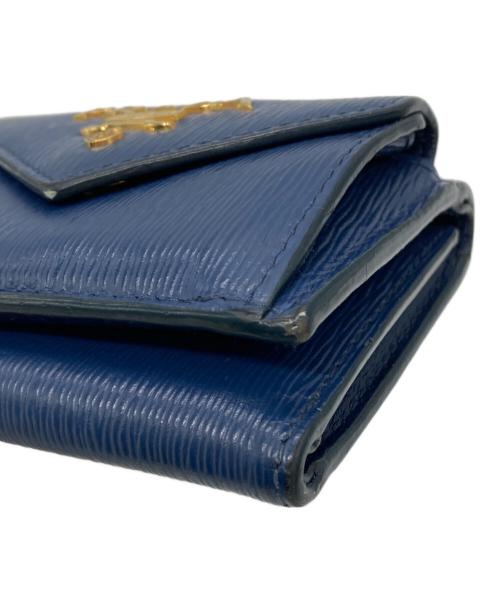 PRADA（プラダ）PRADA (プラダ) 3つ折り財布 ブルーの古着・服飾アイテム