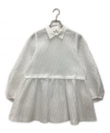 UNITED ARROWS（ユナイテッドアローズ）の古着「エアリージャカード 2WAY ブラウス」｜ホワイト