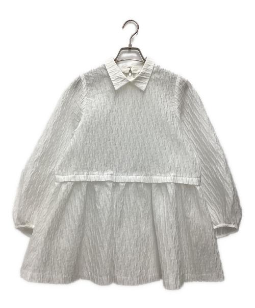 UNITED ARROWS（ユナイテッドアローズ）UNITED ARROWS (ユナイテッドアローズ) エアリージャカード 2WAY ブラウス ホワイト サイズ:SIZE 38の古着・服飾アイテム