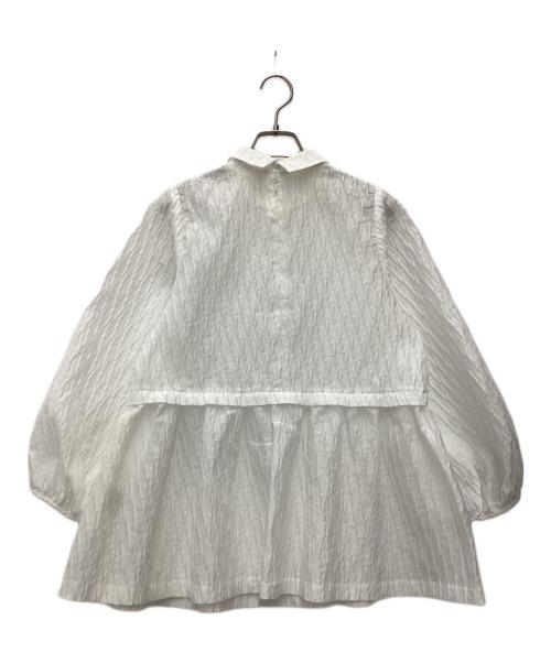 UNITED ARROWS（ユナイテッドアローズ）UNITED ARROWS (ユナイテッドアローズ) エアリージャカード 2WAY ブラウス ホワイト サイズ:SIZE 38の古着・服飾アイテム