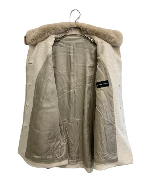 LUMINOSO COMMECA（ルミノーゾコムサ）LUMINOSO COMMECA (ルミノーゾコムサ) アンゴラウール スタンドカラーショートコート ブラウン サイズ:11の古着・服飾アイテム