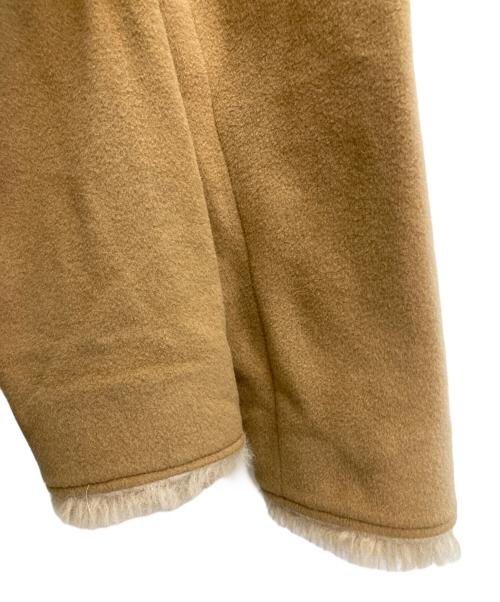 LUMINOSO COMMECA（ルミノーゾコムサ）LUMINOSO COMMECA (ルミノーゾコムサ) アンゴラウール スタンドカラーショートコート ブラウン サイズ:11の古着・服飾アイテム